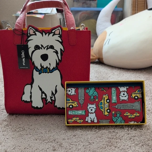 Red Dog Carrier Tote and Wallet Set - Picture 1 of 7